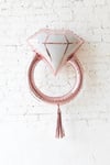 Tektaş Yüzük Rose Gold Renkli Elmas Folyo Balon Bekarlığa Veda Partisi Bride To Be Evlilik 80x58 Cm