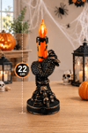 Titreyen Işıklı Mum Kuzgun Kuru Kafa Figürlü Halloween Cadılar Bayramı Masa Parti Dekorasyon Süsü