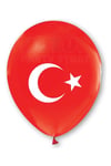 Türk Bayrağı Baskılı 10 Adet Balon Ay Yıldız Kırmızı Beyaz Türkiye Balonu 30 Cm Milli Bayram Süsü