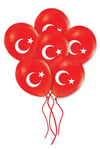 Türk Bayrağı Baskılı 10 Adet Balon Ay Yıldız Kırmızı Beyaz Türkiye Balonu 30 Cm Milli Bayram Süsü
