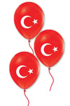 Türk Bayrağı Baskılı 50 Adet Balon Ay Yıldız Kırmızı Beyaz Türkiye Balonu 30 Cm Milli Bayram Süsü