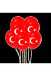 Türk Bayrağı Baskılı Ay Yıldız Kırmızı Beyaz Balon 12 Inç 30 Cm Milli Bayram Süsü 10 Adet