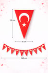 Türk Bayrağı Baskılı Flama Kendinden Ipe Dizili Ipli Kağıt Ay Yıldız Bayrak 160x22cm 10 Parça Milli