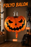Turuncu Kabak Folyo Balon 62x75 Cm Halloween Partisi Cadılar Bayramı Dekoratif Balon