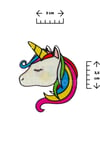 Unicorn 7 Adet Geçici Çocuk Dövmesi Doğum Günü Parti Renkli Tattoo Dövme Pony Boynuzlu At Konsepti