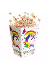 Unicorn Karakterli Mısır Kutusu 8'li Karton Cips Kutusu  8 Adet Pony Pop Corn