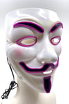 V For Vendatta Maske 3 Fonksiyonlu Mor Neon Işıklı Halloween Partisi Cadılar Bayramı Unisex Lüks