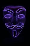 V For Vendatta Maske 3 Fonksiyonlu Mor Neon Işıklı Halloween Partisi Cadılar Bayramı Unisex Lüks