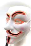 V For Vendatta Maske 3 Fonksiyonlu Turuncu Neon Işıklı Halloween Partisi Cadılar Bayramı Unisex Lüks