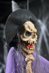 Welcome Yazılı Cadı Sese Duyarlı Işıklı Mor Renk 120 Cm Halloween Cadılar Bayramı Giriş Parti Dekoru