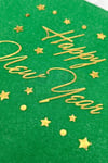 Yaldızlı Yılbaşı Peçete Happy New Year Parlak Baskılı Yıldız Detaylı Yeşil Renkli 16 Adet 16x16 Cm