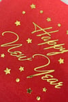 Yaldızlı Yılbaşı Peçete Happy New Year Parlak Baskılı Yıldız Detaylı Kırmızı Renkli 16 Adet 16x16 Cm