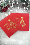 Yaldızlı Yılbaşı Peçete Happy New Year Çam Ağacı Parlak Baskılı Kırmızı Renkli 16 Adet 16x16 Cm