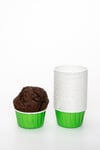 Yeşil 50li Kek Kalıbı Fırında Dağılmayan 7x3.5 cm Kek Kabı Muffin Kalıbı Cupcake Stand Kapsülü
