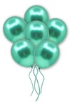 Yeşil Renkli Krom Balon 10 Adet 30 Cm Çok Parlak Canlı Parti Safari Hayvanları Doğum Günü Balonu