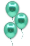 Yeşil Renkli Krom Balon 10 Adet 30 Cm Çok Parlak Canlı Parti Safari Hayvanları Doğum Günü Balonu