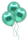 Yeşil Renkli Krom Balon 10 Adet 30 Cm Çok Parlak Canlı Parti Safari Hayvanları Doğum Günü Balonu