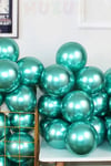 Yeşil Renkli Krom Balon 10 Adet 30 Cm Çok Parlak Canlı Parti Safari Hayvanları Doğum Günü Balonu