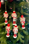 Yılbaşı Ağacına Asılan Fındıkkıran 5li 13 Cm Kurşun Asker Nutcracker Yılbaşı Yeni Yıl Dekoru