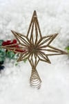 Yılbaşı Çam Ağacı Kuzey Yıldızı Tepeliği Gold Renk Simli 23x16 Cm Yeni Yıl Lüks Kaliteli Tepelik