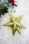 Yılbaşı Çam Ağacı Tepeliği Gold Renk Parlak 20x20 Cm Altın Sarısı Yeni Yıl Sert Yıldız Tepelik
