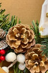 Yılbaşı Kapı Süsü 33x33 Cm Yeni Yıl Karşılama Dekoru Christmas Çelengi Kapı Çiçeği Dekoratif Fiyonk