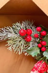 Yılbaşı Kapı Süsü 33x33 Cm Yeni Yıl Karşılama Dekoru Christmas Çelengi Kapı Çiçeği Dekoratif Fiyonk