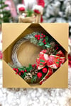 Yılbaşı Kapı Süsü 33x33 Cm Yeni Yıl Karşılama Dekoru Christmas Çelengi Kapı Çiçeği Dekoratif Fiyonk
