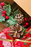 Yılbaşı Kapı Süsü 33x33 Cm Yeni Yıl Karşılama Dekoru Christmas Çelengi Kapı Çiçeği Dekoratif Fiyonk