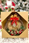 Yılbaşı Kapı Süsü 33x36 Cm Yeni Yıl Karşılama Dekoru Christmas Çelengi Kapı Çiçeği Dekoratif Fiyonk