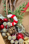 Yılbaşı Kapı Süsü 33x36 Cm Yeni Yıl Karşılama Dekoru Christmas Çelengi Kapı Çiçeği Dekoratif Fiyonk