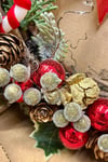 Yılbaşı Kapı Süsü 33x36 Cm Yeni Yıl Karşılama Dekoru Christmas Çelengi Kapı Çiçeği Dekoratif Fiyonk