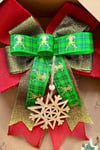 Yılbaşı Kapı Süsü 33x36 Cm Yeni Yıl Karşılama Dekoru Christmas Çelengi Kapı Çiçeği Dekoratif Fiyonk