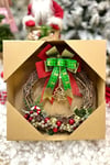 Yılbaşı Kapı Süsü 33x36 Cm Yeni Yıl Karşılama Dekoru Christmas Çelengi Kapı Çiçeği Dekoratif Fiyonk