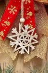Yılbaşı Kapı Süsü 33x36 Cm Yeni Yıl Karşılama Dekoru Christmas Çelengi Kapı Çiçeği Dekoratif Fiyonk