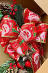 Yılbaşı Kapı Süsü 34x36 Cm Yeni Yıl Karşılama Dekoru Christmas Çelengi Kapı Çiçeği Dekoratif Fiyonk