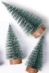 Yılbaşı Masa Üzeri 3 Lu Set Nevada Ağaç Mini Masa Çam Ağacı 10-15-20 cm Uçlarına Kar Yağmış Karlı