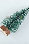 Yılbaşı Masa Üzeri Nevada Ağaç Mini Masa Çam Ağacı 25 Cm Uçlarına Kar Yağmış Kütük Tabanlı Karlı