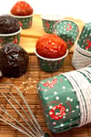 Yılbaşı Yeşili Merry Christmas Baskılı 50'li Kek Kalıbı Fırında Dağılmayan 6.5x4 Cm Muffin Cupcake