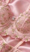 ADRIANA PINK Pembe Çiçekli Balenli Dantelli Desteksiz Bralet Iç Giyim Sütyen Külot Çamaşır Takımı