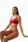 Angel Red Kırmızı Dantel Bralet Sütyen ve Tanga İç Çamaşır Takımı