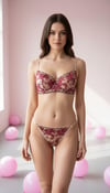 Aysha Kırmızı Nakışlı Bralet Sütyen ve Tanga İç Çamaşır Takımı