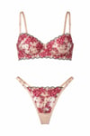 Aysha Kırmızı Nakışlı Bralet Sütyen ve Tanga İç Çamaşır Takımı
