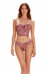 Chloen Pink - Feminen Dantelli Pembe Bralet Sütyen Külot Iç Çamaşır Takımı