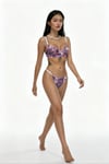 Clementine Purple - Zarif Dantelli Mor Bralet Sütyen Tanga Külot Iç Çamaşır Takımı