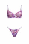 Clementine Purple - Zarif Dantelli Mor Bralet Sütyen Tanga Külot Iç Çamaşır Takımı