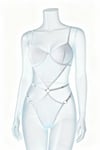THEODORA WHITE Şık Beyaz Dantel Detaylı Lastikli Cut-Out Body