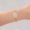 Özel Seri 14K Baget Zirkon Taşlı Saat Kordon Model Gold Bileklik