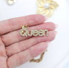 Taşlı Gold Queen Broş