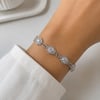 Xuping Vip Zirkon Taşlı Oval Yonca Baget Silver Bileklik